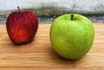 Close-up of apple on table