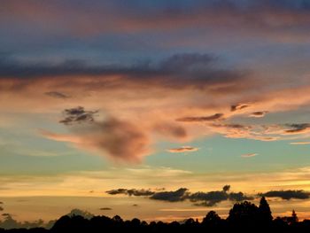 Scenic view of cloudy sky during sunset