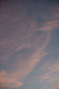 Low angle view of moon at sunset