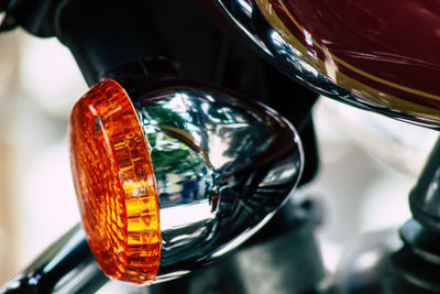 Close-up of motorcycle tail light