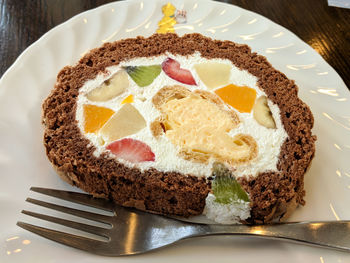 Close-up of breakfast served on table