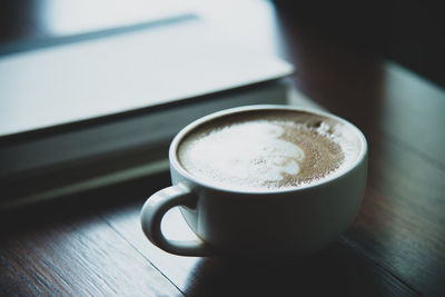 Close-up of coffee on table