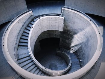 High angle view of spiral staircase