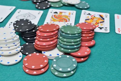 Close-up of various objects on table