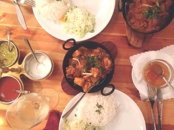 Close-up of food served in plate