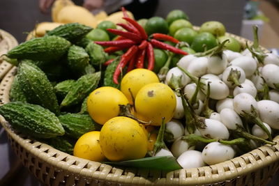 Close-up of fruits in basket