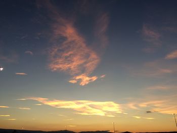 Low angle view of sky during sunset