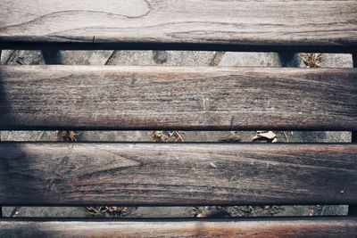 Full frame shot of wooden bench