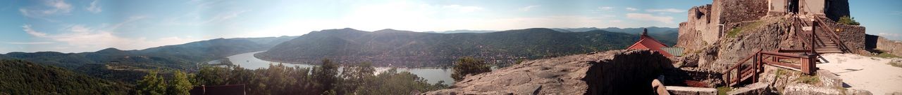 Panoramic view of mountains against sky