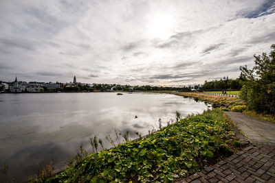 Scenic view of river against sky