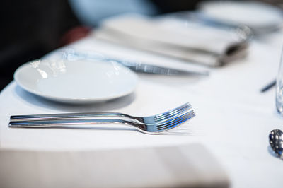 High angle view of dessert in plate on table