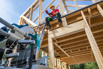 Low angle view of construction site