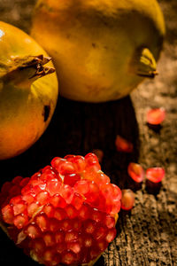 High angle view of fruits