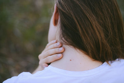 Rear view of woman