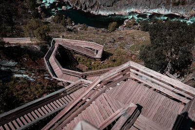 High angle view of building roof