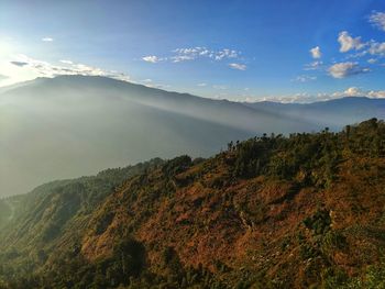 Scenic view of mountains against sky