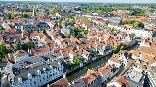 High angle view of townscape