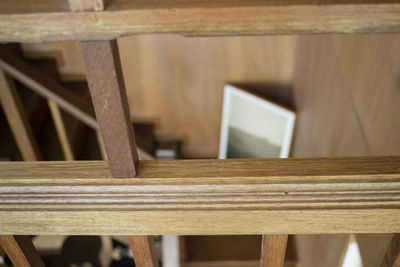 Close-up of wooden bench