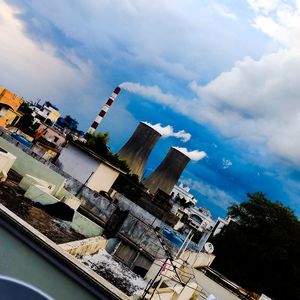 Low angle view of buildings against sky