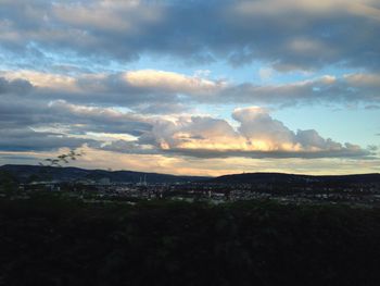 Scenic view of landscape against cloudy sky