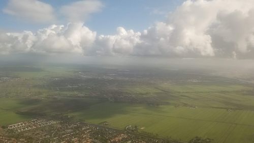 Aerial view of landscape against sky