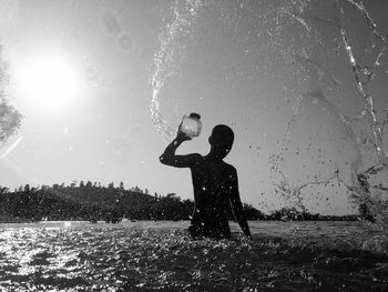 Close-up of woman in water