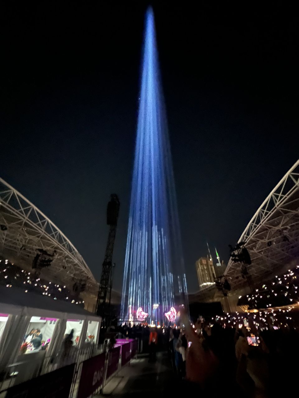 night, light, illuminated, architecture, motion, city, long exposure, darkness, built structure, arts culture and entertainment, transportation, screenshot, building exterior, nature, futuristic, reflection, light trail, speed, light - natural phenomenon, no people, space