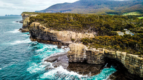 Rock formations in sea
