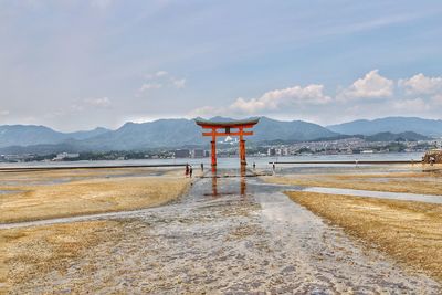 Scenic view of beach against sky