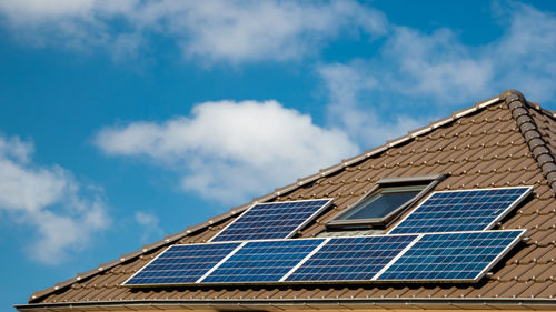 Low angle view of solar panel