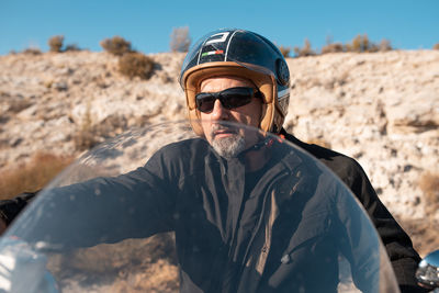 Portrait of man wearing sunglasses