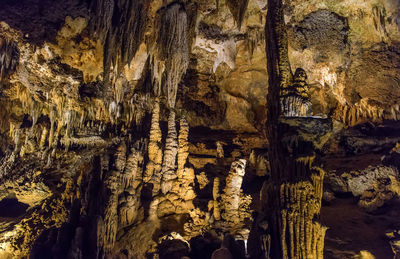 Low angle view of rock formation in cave