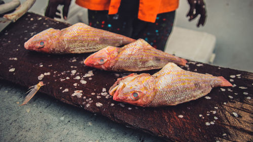 Close-up of fish for sale