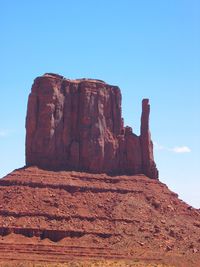 Low angle view of rock formations