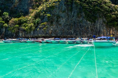 Boats in sea