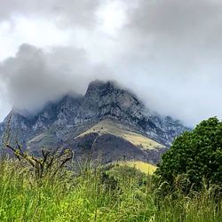 Scenic view of mountains against sky