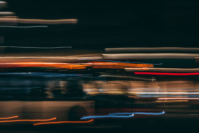 Blurred motion of light trails at night