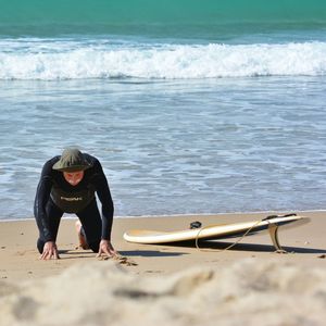 Full length of woman on beach