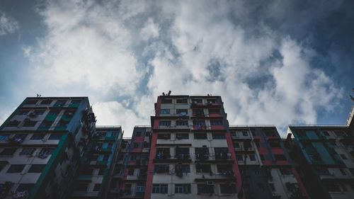 Low angle view of buildings against sky