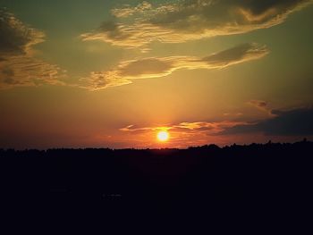 Scenic view of silhouette landscape against sky during sunset