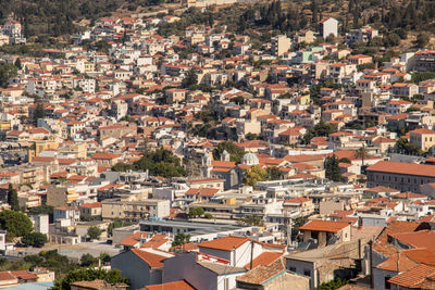 High angle view of townscape