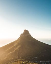 Scenic view of land against clear sky