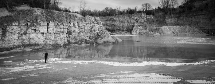 Scenic view of lake by trees