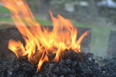 Close-up of bonfire