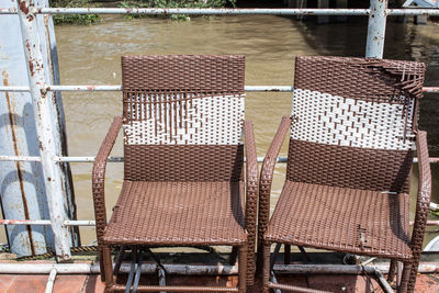 Row of water and old chair