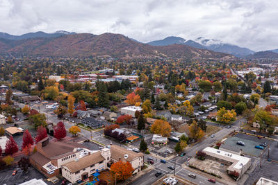 Grants pass, oregon. city in southern oregon. drone photo in autumn season.