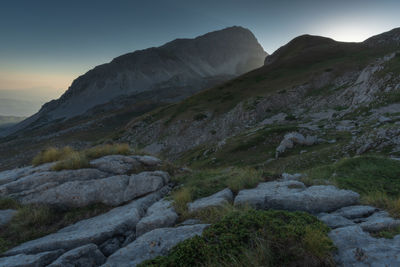 Scenic view of mountains against sky