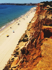 High angle view of beach