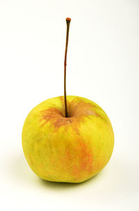 Close-up of apple on white background