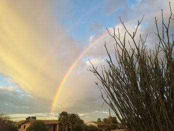 Scenic view of rainbow against sky